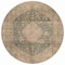 Homeroots 8' Charcoal And Beige Round Medallion Washable Indoor Outdoor Area Rug 616462 - alternate 8