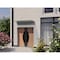 Vdomdoors Front Exterior Prehung Aluminum Double Doors Ronex1077 Teak Mirrored Clear Glass Entry Metal Modern RONEX1077DEXD-OAK-W72xH80-RH-O - alternate 3