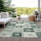 Homeroots 8' X 10' Green And Ivory Geometric Washable Indoor Outdoor Area Rug 605034 - alternate 9