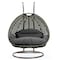Leisuremod Beige Wicker Hanging 2 person Egg Swing Chair, Dark Grey ESCBG-57DGR - alternate 1