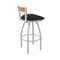 Holland Bar Stool Co Revelle 36in Swivel Extra Tall Bar Stool, Anodized Nickel Finish, Medium Back, Canter Espresso Seat 881 - alternate 11