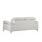 Homeroots 71" White Italian Leather Sofa With Silver Legs 329687 - alternate 9