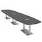Skutchi Designs Arc Rectangle Meeting Room Table, 45 in W, 192 in L, Grey HAR-AREC-48X192-DOU-WA7949-ESIL - alternate 1