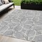 Homeroots 5' X 8' Gray And Ivory Geometric Washable Indoor Outdoor Area Rug 613008 - alternate 1