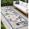 Homeroots 8' Blue And Gray Floral Indoor Outdoor Runner Rug 545015 - alternate 9