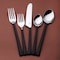Homeroots Matte Black Stainless Steel Twenty Piece Hand Forged Flatware Set 568256 - alternate 9