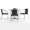 Flash Furniture Square Table Set, Aluminum, Plastic, Rattan, Stainless Steel, Grey TLH-ALUM-32SQ-020BKCHR4-GG - alternate 13