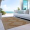 Homeroots 5' X 8' Copper And Beige Geometric Washable Indoor Outdoor Area Rug 598611 - alternate 6