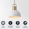 Jonathan Y Zane 9.5 in. 1-Light Modern Farmhouse Industrial Metal Dome LED Pendant, White/Brass Gold JYL9573D - alternate 11