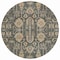 Homeroots 8' Gray Silver And Beige Round Oriental Washable Indoor Outdoor Area Rug 582076 - alternate 8