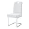 Homeroots Set of Four White and Silver Faux Leather and Metal Dining Side Chairs, 4PK 719657 - alternate 6