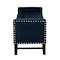 Homeroots 50" Navy Blue and Black Upholstered Velvet Bench with Flip top 530656 - alternate 8