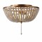 Jonathan Y Allison 15" 3-Light Shabby Chic Farmhouse Wood Beaded/Metal LED Flush Mount, Antique Gold/Cream JYL9019A - alternate 1