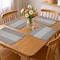 Homeroots 19" Set of Four Gray And White Striped Cotton Placemats 548882 - alternate 1
