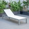 Leisuremod Marlin Modern Grey Aluminum Outdoor Patio Chaise Lounge Chair, Square Fire Pit Side Table, White MLGRCF21-77W - alternate 10
