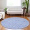 Homeroots 8' Denim Blue And Ivory Round Floral Washable Indoor Outdoor Area Rug 581860 - alternate 8