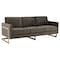 Leisuremod Lincoln Upholstered Velvet Sofa with Gold Frame, Dark Grey LA83DGR - alternate 1