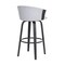 Homeroots 26" Light Gray And Black Fabric Swivel Counter Height Bar Chair 534420 - alternate 8