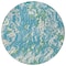 Homeroots 8' Teal Blue Ivory And Green Round Abstract Washable Indoor Outdoor Area Rug 600320 - alternate 7