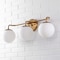 Jonathan Y Louis Parisian Globe 25" 3-Light Metal/Frosted Glass Modern Contemporary LED Vanity Light, Gold Paint JYL3536A - alternate 13