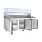 Koolmore 79 in. Three-Door Refrigerated Granite Top Pizza Prep Station w/ Refrigerated Condiment Pan Holder KM-RPCPS-2D79-GRT - alternate 7