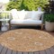 Homeroots 8' Copper Ivory And Black Round Floral Washable Indoor Outdoor Area Rug 604757 - alternate 9