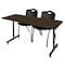Regency Kobe T-Base Training Seminar Table W/ 2 M Stack Chairs, 60 in W, 30 in L, Neo Walnut MKTRCT6030NW47BK - alternate 1