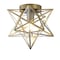 Jonathan Y Stella 12" Moravian Star Metal/Clear Glass LED Flush Mount, Gold/Clear JYL9035B - alternate 1