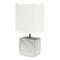Homeroots 12" White And Black Ceramic Square Table Lamp With White Shade 643289 - alternate 3