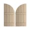 Ekena Millwork Knotty Pine 4 Board Joined Board-n-Batten w/Quarter Round Arch Top Faux Wood Shutters, 22W x 40H, PR SHUBJQ22X40KPPR - alternate 1