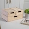 Martha Stewart Weston Stackable Light Natural Paulownia Wood Boxes W/ Drawers, Office Desktop Organizers, Set of 3 LY-E115118-3-NAT-MS - alternate 10