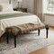 Homeroots 47in Shades of Brown Black Leg Southwest Upholstered Bench 483754 - alternate 4