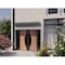 Vdomdoors Front Exterior Prehung Aluminum Double Doors Ronex1077 Teak Mirrored Clear Glass 2 Sidelights Entry RONEX1077DEXD-OAK-W12+72+12xH96-RH-I - alternate 3