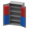 Pucel Flush Door Bin Cabinet, 128 Bins, 48 in W x 84 in H x 24 in D, Light Blue HDBC-4878-40-128-L - alternate 1
