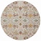 Homeroots 8' Ivory Red And Green Round Floral Washable Indoor Outdoor Area Rug 604649 - alternate 8