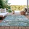 Homeroots 3' X 5' Blue And Teal Blue Abstract Washable Indoor Outdoor Area Rug 610438 - alternate 9