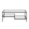 Homeroots 45" Black Glass And Steel Coffee Table With Two Shelves 523331 - alternate 9
