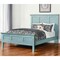 Homeroots Blue Carved Geometric Distressed Solid Wood King Bed Frame 571386 - alternate 1