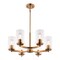 Vaxcel Maple Valley 6-Light Chandelier, Champagne Gold, Clear Ribbed Glass, 22-In. Wide H0327 - alternate 1