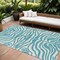 Homeroots 9' X 12' Teal Blue And Ivory Animal Print Washable Indoor Outdoor Area Rug 600664 - alternate 1