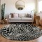 Homeroots 8' Black And Ivory Round Geometric Washable Indoor Outdoor Area Rug 595057 - alternate 8