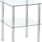 Homeroots Set of Two Clear and Silver Glass and Metal Square End Tables With Shelf, 2PK 635675 - alternate 6