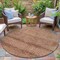 Homeroots 8' Khaki And Beige Round Geometric Washable Indoor Outdoor Area Rug 630503 - alternate 8
