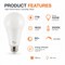 Euri Lighting A21 LED Bulb, 17W, 1600 lm, 100W Eq., 3000K, E26, Dimmable, CEC/JA8, UL EA21-17W5000cec - alternate 6