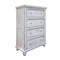 Homeroots 37" Antiqued White Solid Wood Four Drawer Chest 524585 - alternate 1