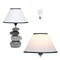 Homeroots 15" Gray Ceramic Novelty Table Lamp LED With White Empire Shade 643313 - alternate 1