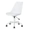 Homeroots White Upholstered Plastic Acrylic and Steel Adjustable Swivel Rolling Office Chair 568060 - alternate 8