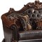 Homeroots 89" Dark Brown Faux Leather and Chenille Sofa And Toss Pillows 490996 - alternate 5