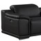 Homeroots 134" Black Italian Leather Reclining Metal USB Sofa 720293 - alternate 8