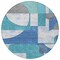 Homeroots 8' Teal Blue And Ivory Round Geometric Washable Indoor Outdoor Area Rug 617928 - alternate 8
